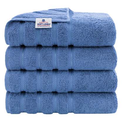 American Soft Linen 100% Cotton Luxury Turkish Towels, 6 Piece Towel Set