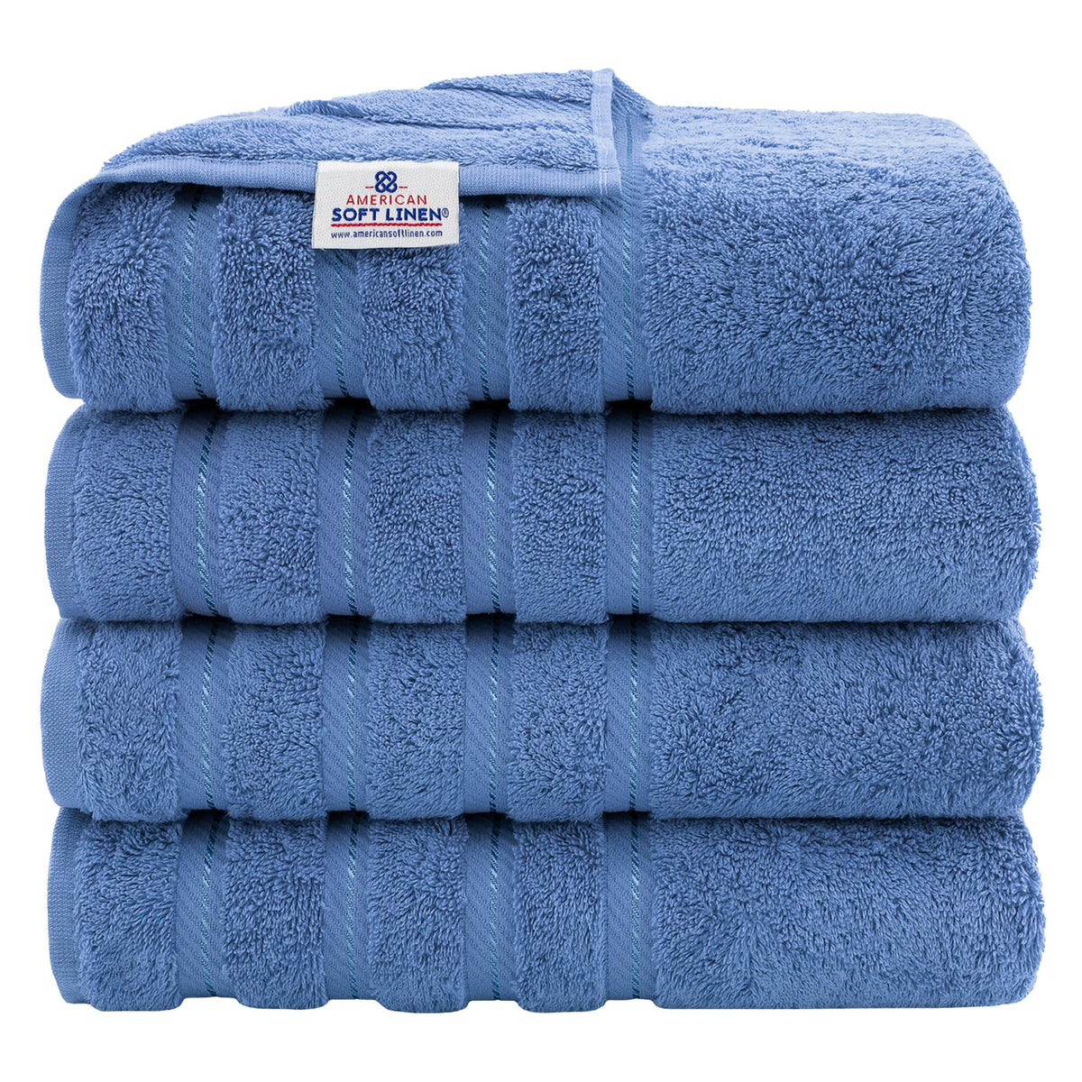 American Soft Linen 100% Cotton Luxury Turkish Towels, 4 PC Bath Towel Set