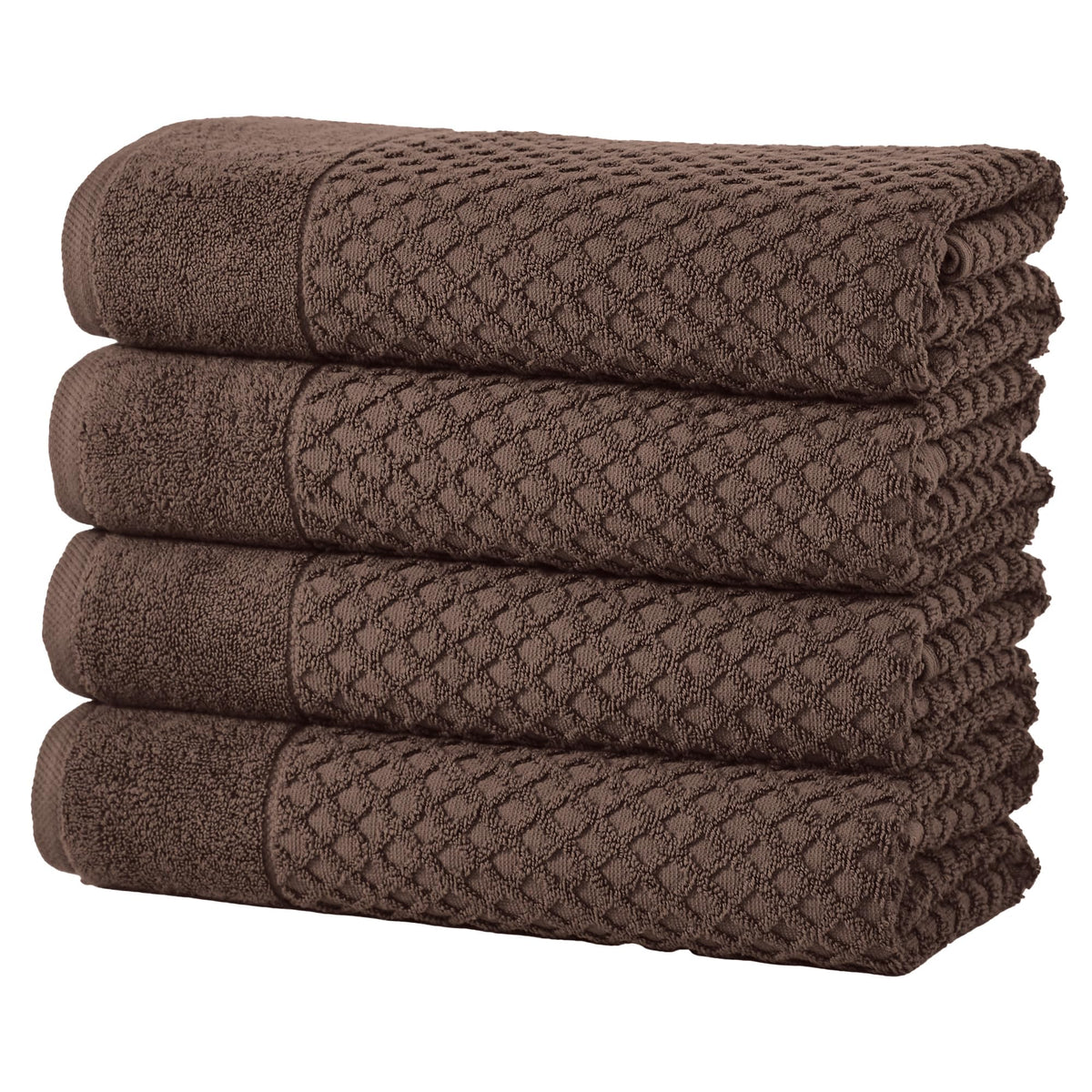 Great Bay Home Bath Towels - 100% Cotton 6 Piece Towel Set - Diamond Waffle Weave - Absorbent, Durable, Quick-Dry Towels for Bathroom (Copper)
