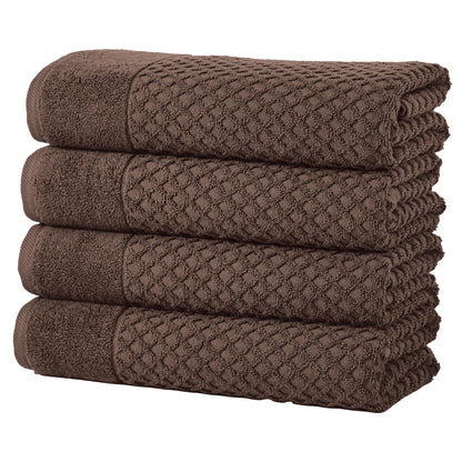 Great Bay Home Bath Towels - 100% Cotton 6 Piece Towel Set - Diamond Waffle Weave - Absorbent, Durable, Quick-Dry Towels for Bathroom (Copper)