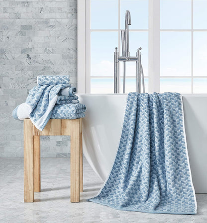 Nautica - Cotton Bath Towel Set with Hand Towels & Washcloths, 6-Piece Set