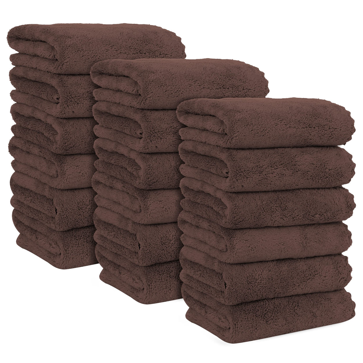 MOONQUEEN 6 Pack Premium Hand Towels - Quick Drying - Microfiber Coral Velvet Highly Absorbent Towels - Multipurpose Use as Hotel, Bathroom, Shower, Spa, Hand Towel 16 x 28 inches (Brown)
