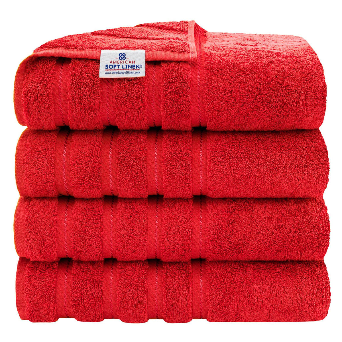 American Soft Linen 100% Cotton Luxury Turkish Towels, 4 PC Bath Towel Set