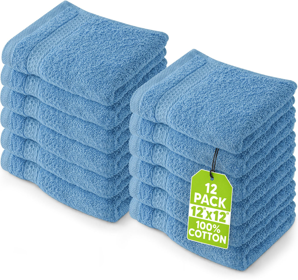 Utopia Towels 12 Pack Premium Wash Cloths Set, 12 by 12 Inches, 100% Cotton Ring Spun, Highly Absorbent and Soft Feel Essential Washcloths for Bathroom, Spa, Gym, and Face, Grey
