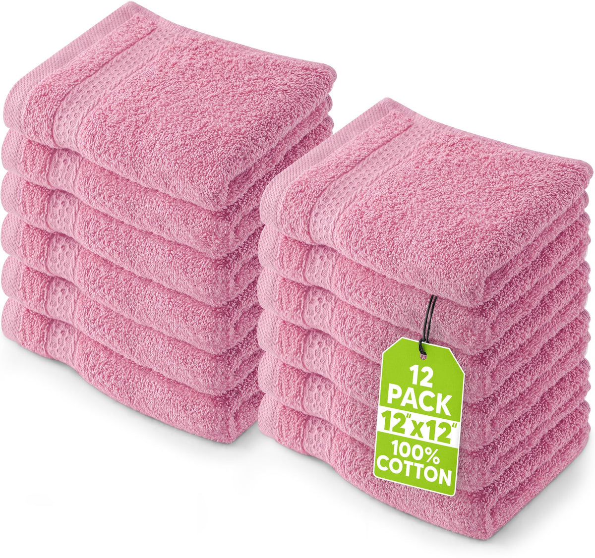 Utopia Towels 12 Pack Premium Wash Cloths Set, 12 by 12 Inches, 100% Cotton Ring Spun, Highly Absorbent and Soft Feel Essential Washcloths for Bathroom, Spa, Gym, and Face, Grey