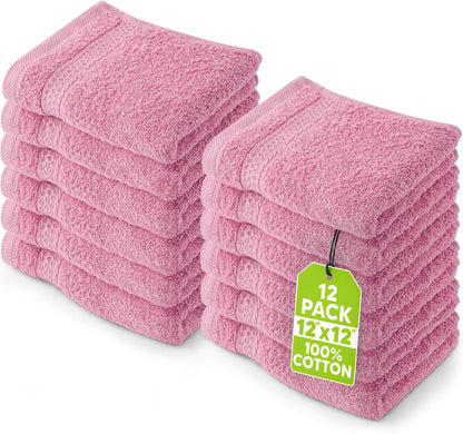 Utopia Towels 12 Pack Premium Wash Cloths Set, 12 by 12 Inches, 100% Cotton Ring Spun, Highly Absorbent and Soft Feel Essential Washcloths for Bathroom, Spa, Gym, and Face, Grey