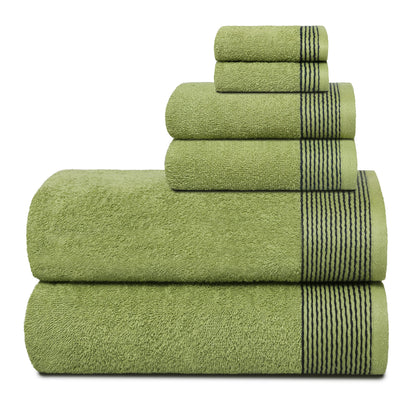 Belizzi Home 100% Cotton Ultra Soft 6 Pack Towel Set, Contains 2 Bath Towels 28x55 inchs, 2 Hand Towels 16x24 inchs & 2 Washcloths 12x12 inchs, Compact Lightweight & Highly Absorbant - Black
