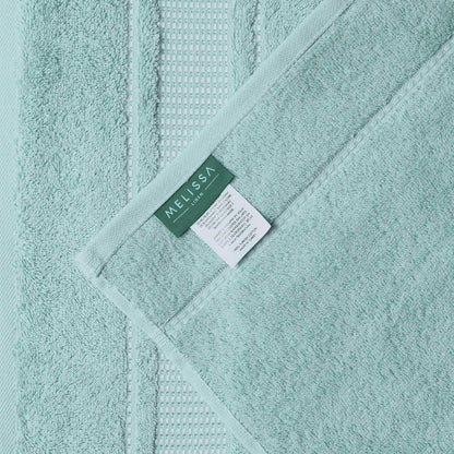 Melissa Linen Fingertip Towels 4 Pack, 100% Turkish Cotton, Small Hand Towels for Body and Face, 12 x 18 in, Soft and Absorbent, Quick Dry, Aqua Green (Light Teal/Seafoam)