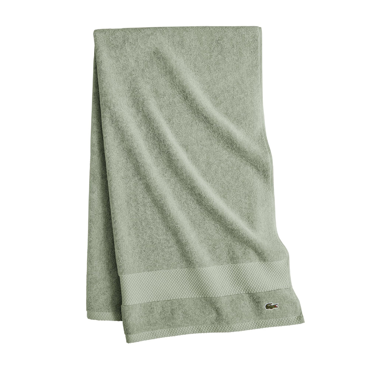 Lacoste Heritage 100% Supima Cotton Bath Towel 30" x 54", White