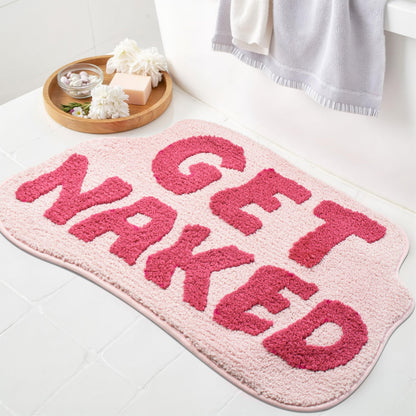 KOEXM Get Naked Bath Mat Long Runner Mat Cute Bathroom Rugs