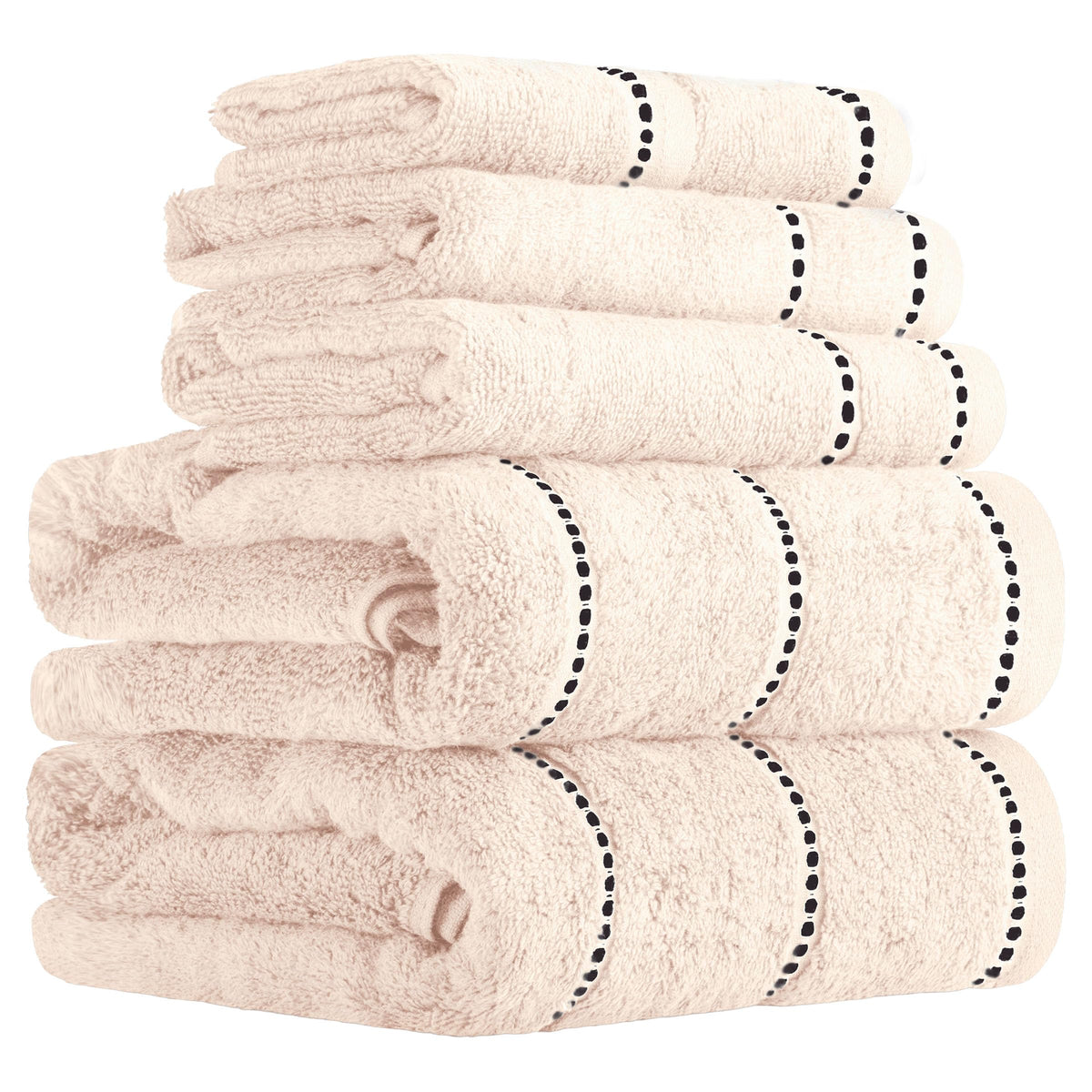 Lavish Home Bathroom Towels Set, Bathroom Accessories, Taupe, Set of 6