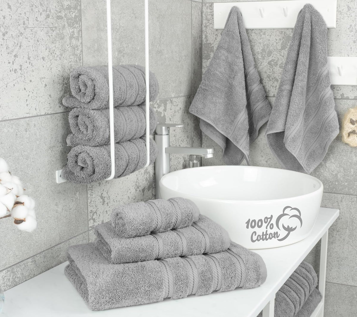 American Soft Linen 100% Cotton Luxury Turkish Towels, 6 Piece Towel Set