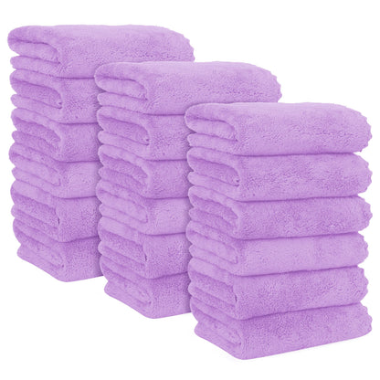 MOONQUEEN 6 Pack Premium Hand Towels - Quick Drying - Microfiber Coral Velvet Highly Absorbent Towels - Multipurpose Use as Hotel, Bathroom, Shower, Spa, Hand Towel 16 x 28 inches (Brown)