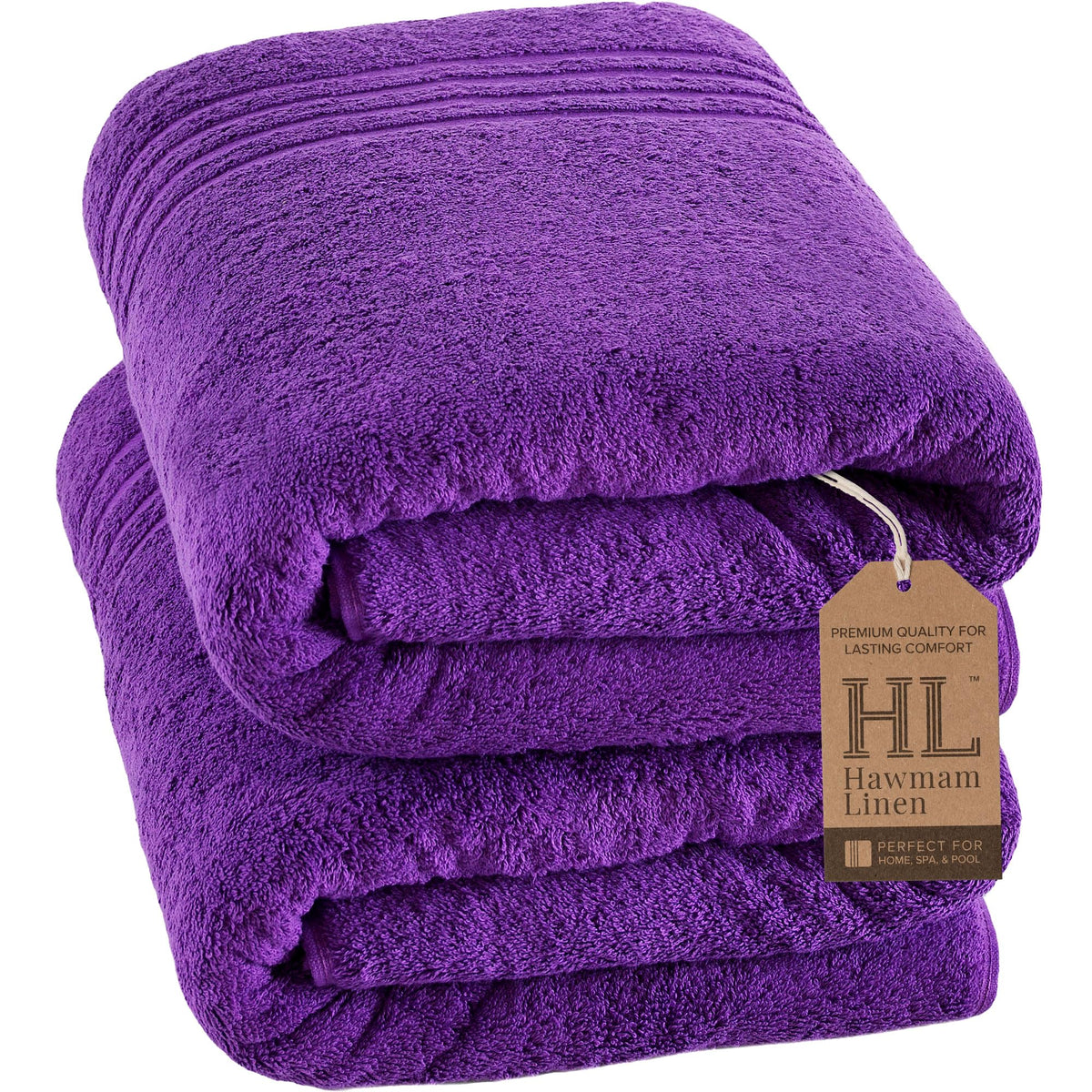 Hawmam Linen Cream 6 Piece Bath Towels Set for Bathroom Original Turkish Cotton Soft, Absorbent and Premium 2 Bath Towels, 2 Hand Towels, 2 Washcloths (Sea Salt)