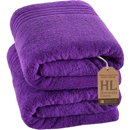 Hawmam Linen Cream 6 Piece Bath Towels Set for Bathroom Original Turkish Cotton Soft, Absorbent and Premium 2 Bath Towels, 2 Hand Towels, 2 Washcloths (Sea Salt)