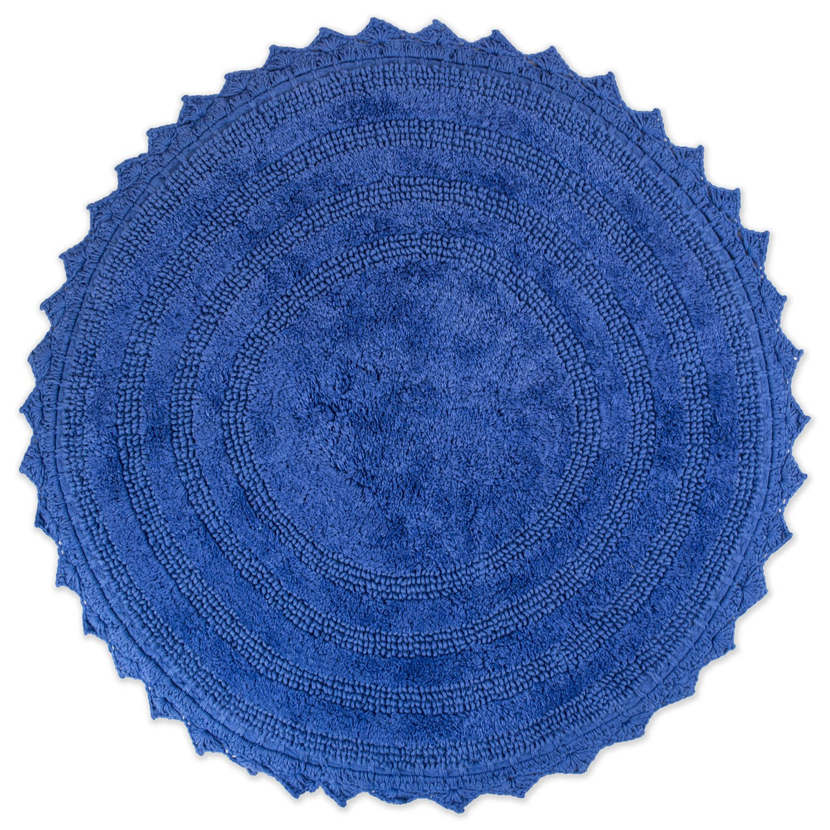 DII Crochet Collection Reversible Bath Mat, Small Oval, 17x24, Dark Green