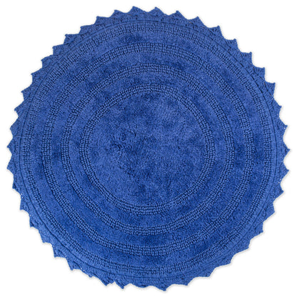 DII Crochet Collection Reversible Bath Mat, Small Oval, 17x24, Dark Green