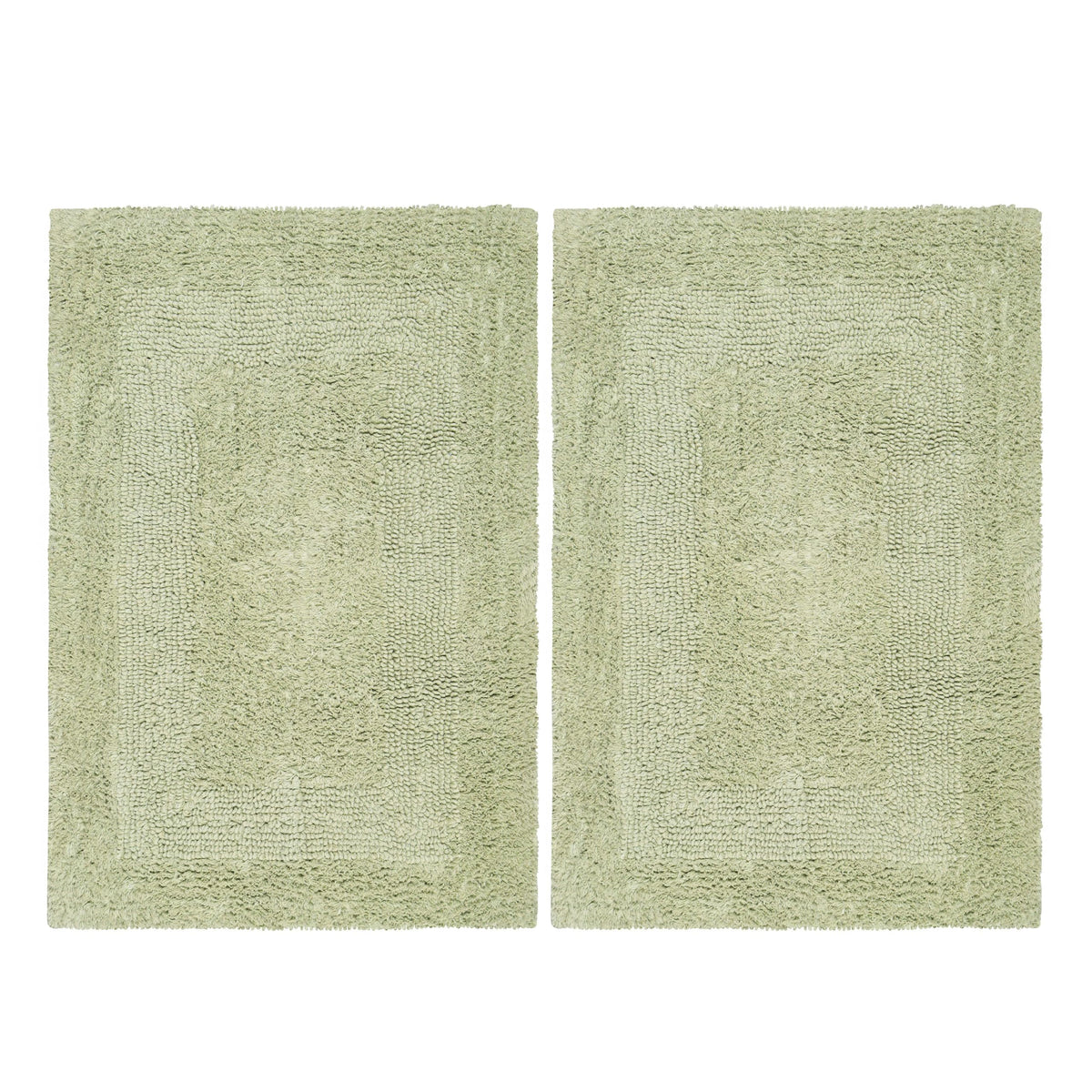 COTTON CRAFT 2 Pack Reversible Bath Mat Rug - Soft Luxurious -17x24- Ivory