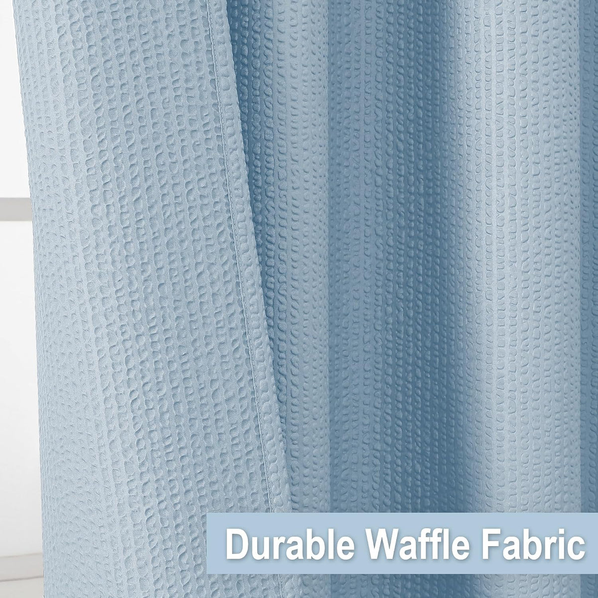 OVZME Berry Cute Shower Curtain, Embossed Textured Fabric Shower Curtain for Bathroom - Soft Cloth & Hotel Spa Luxury, Water Repellent, Machine Washable Shower Curtain, 72X72, Glacier Blue