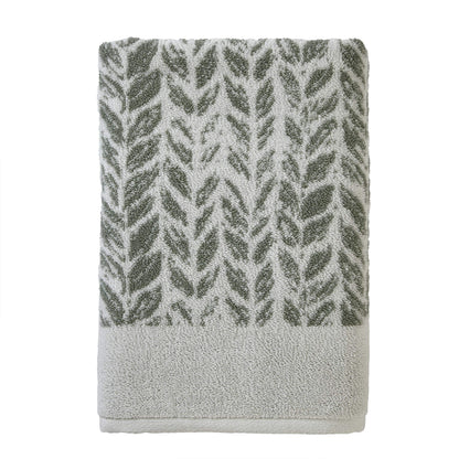 SKL Home Distressed Leaves Hand Towel Set-2pc, Turkish Cotton, Denim Blue
