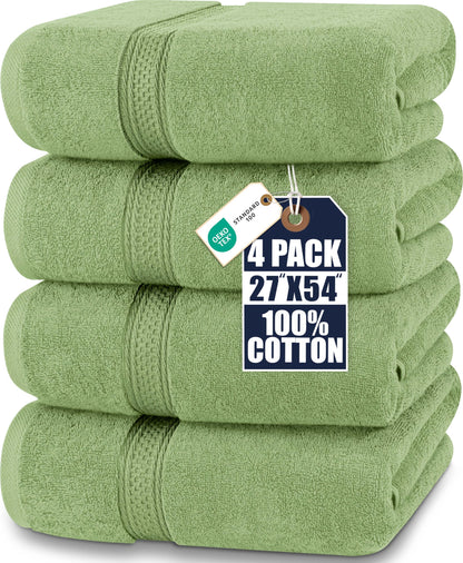 Utopia Towels 4 Pack Premium Bath Towels, 27x54 in, 600 GSM Cotton Grey
