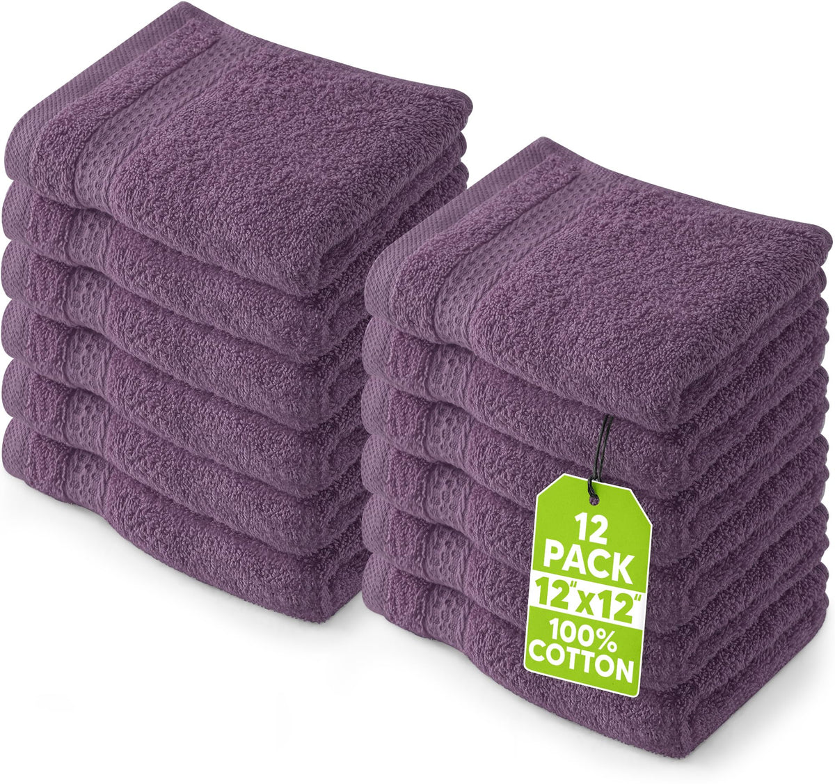 Utopia Towels 12 Pack Premium Wash Cloths Set, 12 by 12 Inches, 100% Cotton Ring Spun, Highly Absorbent and Soft Feel Essential Washcloths for Bathroom, Spa, Gym, and Face, Grey