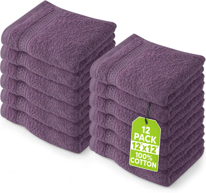 Utopia Towels 12 Pack Premium Wash Cloths Set, 12 by 12 Inches, 100% Cotton Ring Spun, Highly Absorbent and Soft Feel Essential Washcloths for Bathroom, Spa, Gym, and Face, Grey