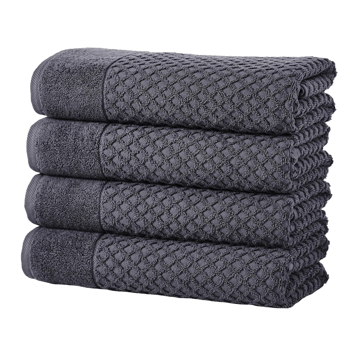 Great Bay Home Bath Towels - 100% Cotton 6 Piece Towel Set - Diamond Waffle Weave - Absorbent, Durable, Quick-Dry Towels for Bathroom (Copper)