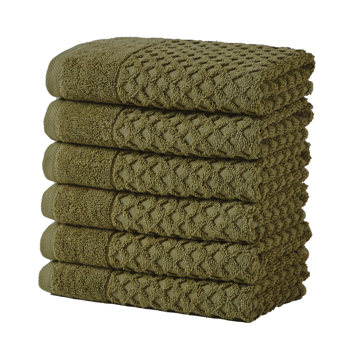 Great Bay Home Bath Towels - 100% Cotton 6 Piece Towel Set - Diamond Waffle Weave - Absorbent, Durable, Quick-Dry Towels for Bathroom (Copper)