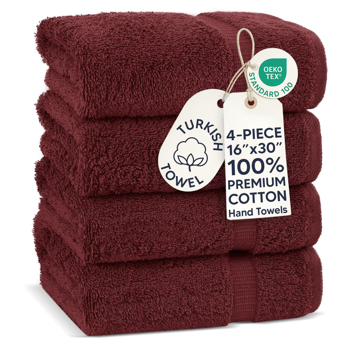 Chakir Turkish Linens 100% Cotton 4-Pack Bath Towels 27x54, Gray