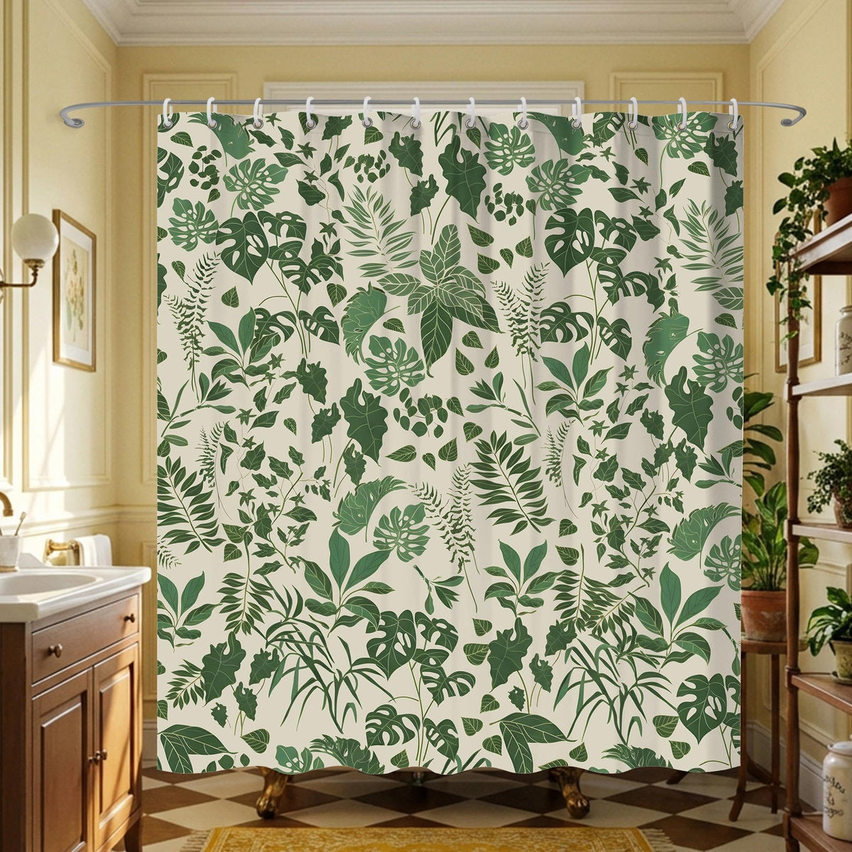 Gothic Witchy Dark Academia Bookshelf Shower Curtain 72x72 Inches