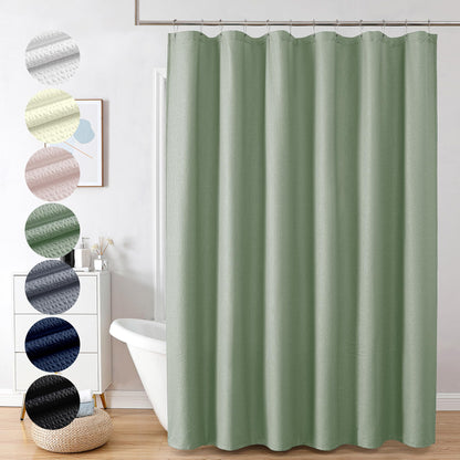 OVZME Berry Cute Shower Curtain, Embossed Textured Fabric Shower Curtain for Bathroom - Soft Cloth & Hotel Spa Luxury, Water Repellent, Machine Washable Shower Curtain, 72X72, Glacier Blue