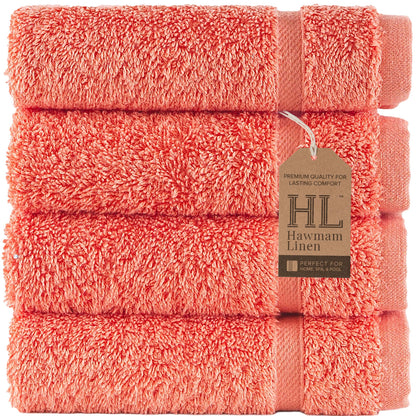 Hawmam Linen Cream 6 Piece Bath Towels Set for Bathroom Original Turkish Cotton Soft, Absorbent and Premium 2 Bath Towels, 2 Hand Towels, 2 Washcloths (Sea Salt)