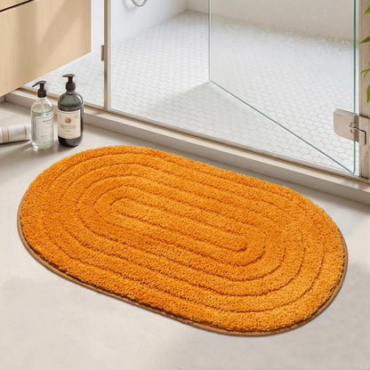 Oval Bathroom Rugs Non Slip Absorbent Ultra Luxury Fluffy