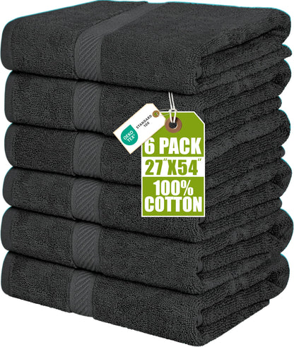 Utopia Towels 6 Pack Medium Bath Towels, 24x48 in, 500 GSM Cotton, White