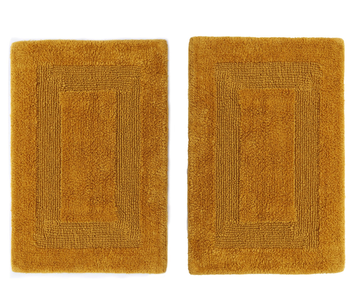 COTTON CRAFT 2 Pack Reversible Bath Mat Rug - Soft Luxurious -17x24- Ivory
