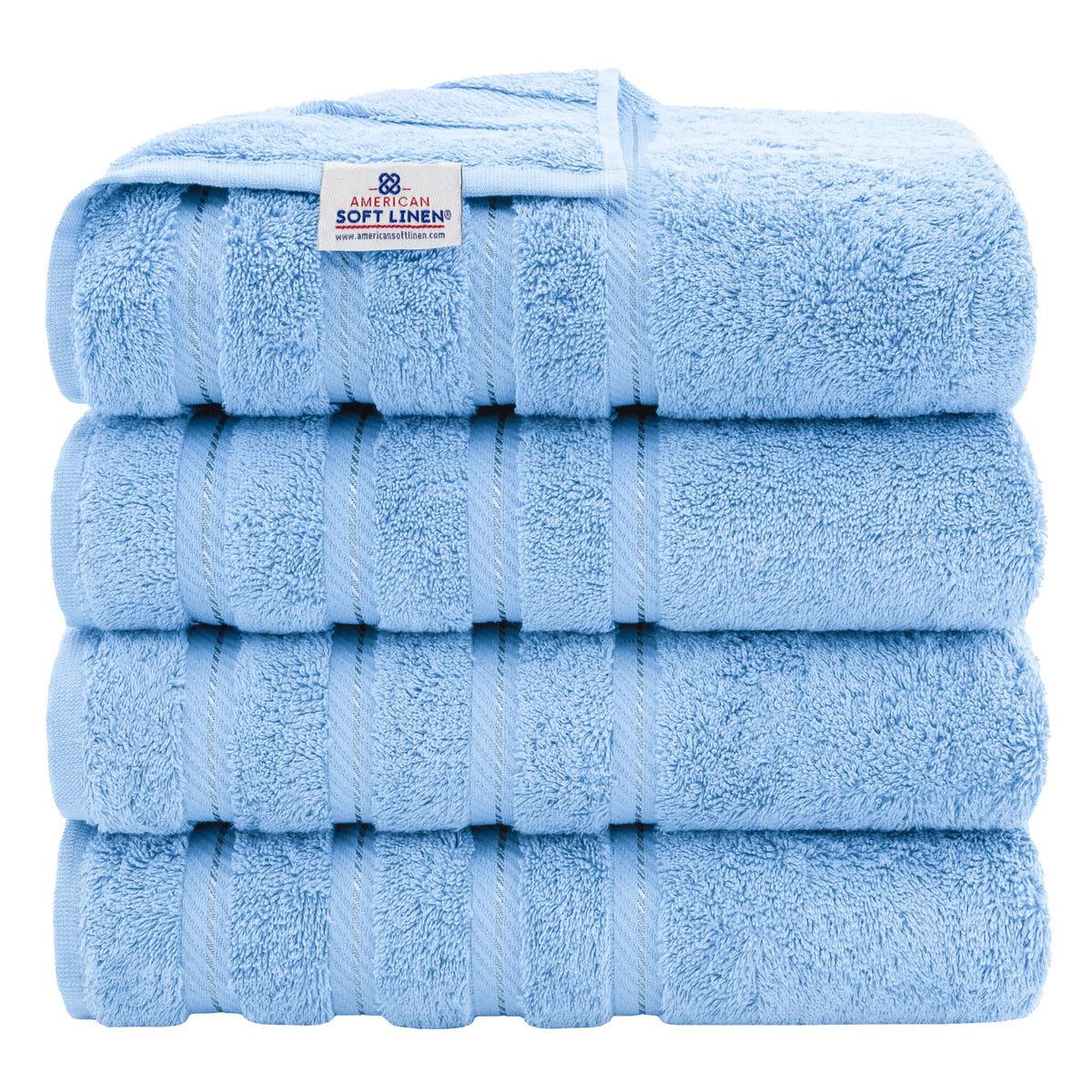 American Soft Linen 100% Cotton Luxury Turkish Towels, 4 PC Bath Towel Set