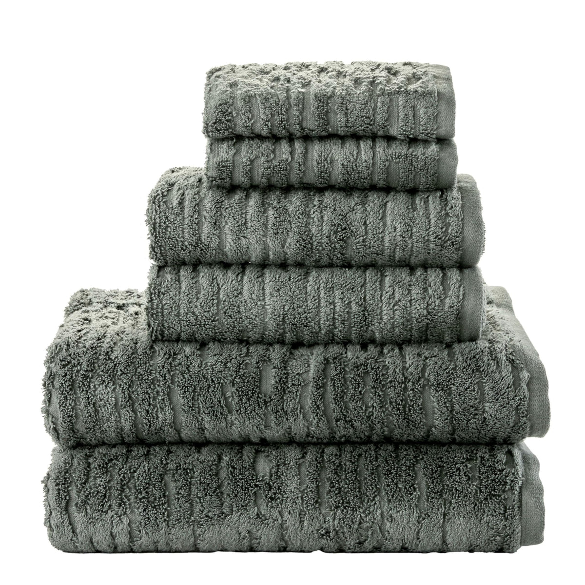 SKL Home CloudSoft Bath Towel Set, 6-Piece, 100% Cotton Luxury, Oatmeal