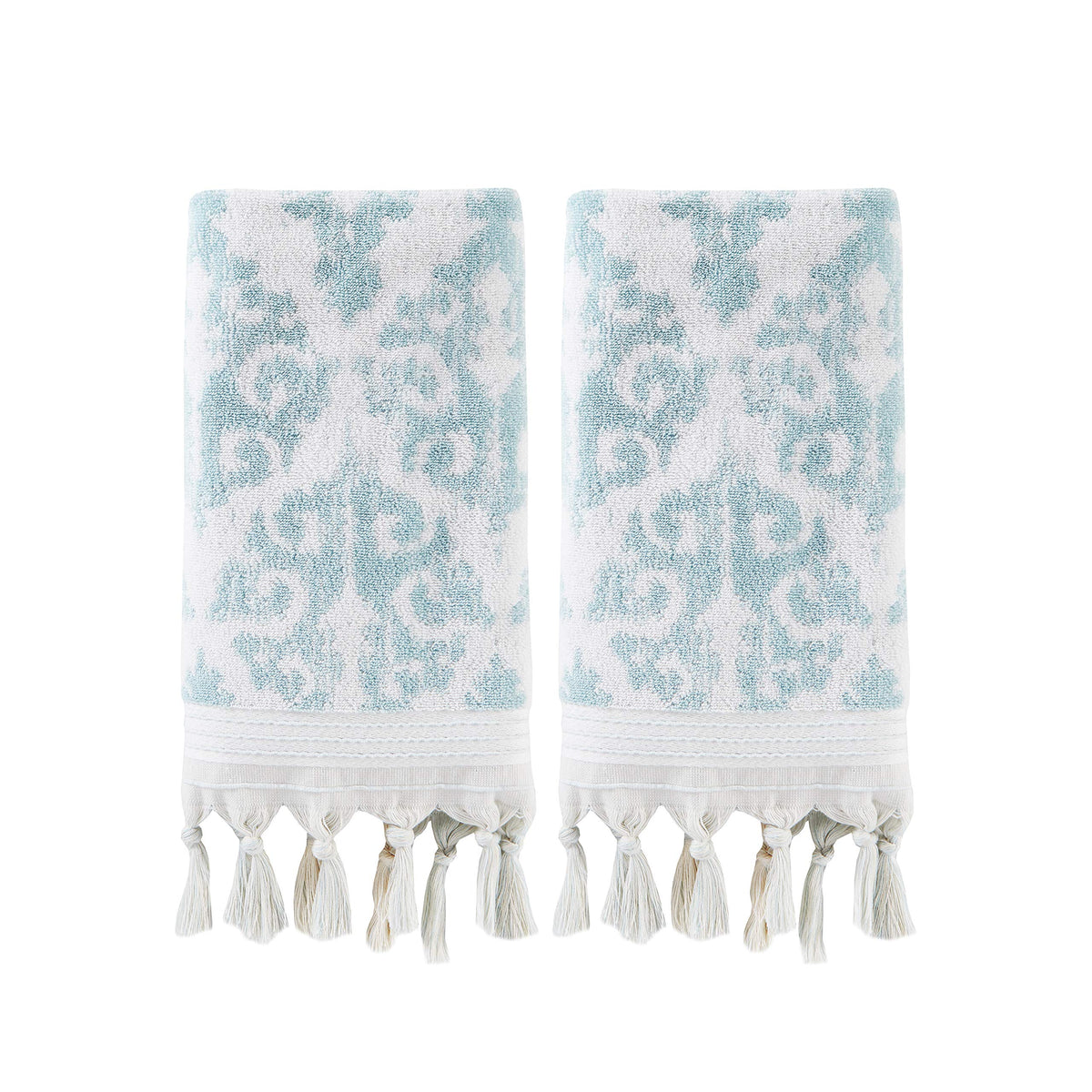 SKL Home Mirage Fringe Hand Towel Set-2pc, 100% Turkish Cotton, Taupe