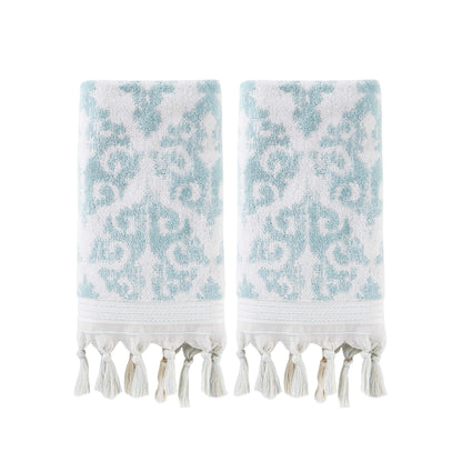 SKL Home Mirage Fringe Hand Towel Set-2pc, 100% Turkish Cotton, Taupe