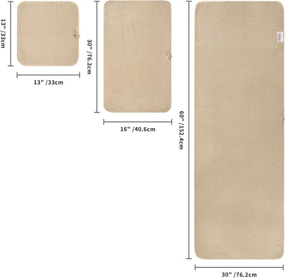 POLYTE 430 GSM Poly Blend Microfiber Quick Dry Waffle Bath Towel Set of 6