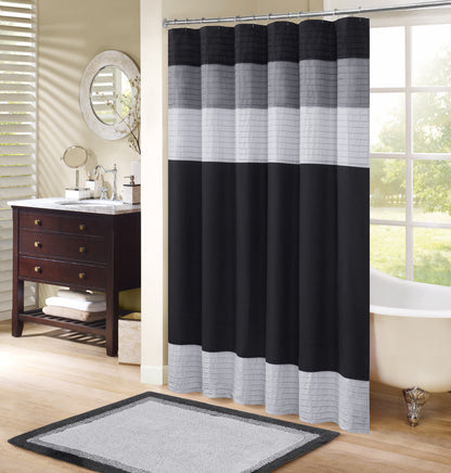 Comfort Spaces Windsor Shower Curtain for Bathroom, 72 x 72, Gray
