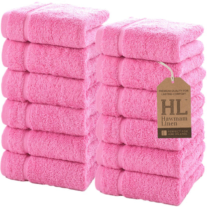 Hawmam Linen Cream 6 Piece Bath Towels Set for Bathroom Original Turkish Cotton Soft, Absorbent and Premium 2 Bath Towels, 2 Hand Towels, 2 Washcloths (Sea Salt)