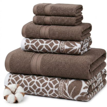 Modern Threads 6 Piece Bath Towel Set – Bathroom Set with 2 Bath Towels, 2 Hand Towels, and 2 Wash Cloths – 100% Cotton, Super Absorbent & Extra Soft – Reversible Classic Diamond (Gray)