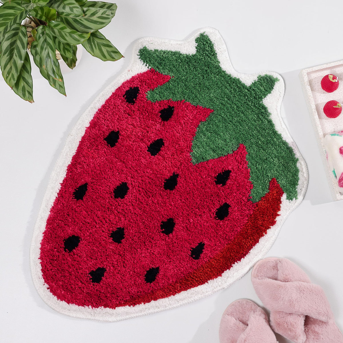 FROZZUR Bath Mat Papaya Non Slip Cute Fun for Bathroom Fruit Bath Mat Luxury Absorbent Shower Rug Washable