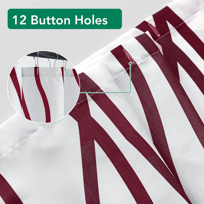 Fabric Modern Shower Curtain-Burgundy & White Shower Curtains for Bathroom