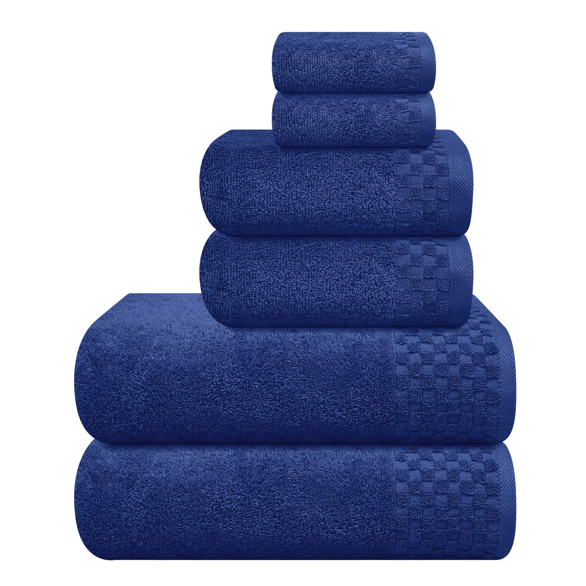 MyOwn Premium Cotton 6 Pack Towel Set for Bathroom, Contains 2 Bath Towels 28x55 inch, 2 Hand Towels 16x24 inch & 2 Wash Coths 12x12 inch, Ideal Everyday use, Compact & Lightweight - Black