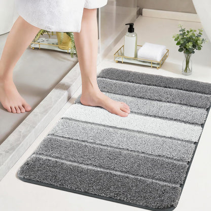 COSY HOMEER Bathroom Rugs 24x17,Ultra Soft Absorbent Bath Mat,Grey