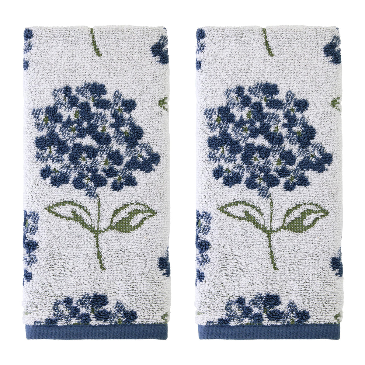 SKL Home Floral Hand Towel Set-2pc, 100% Cotton Jacquard, Gray