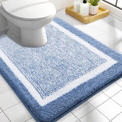 OLANLY Small Bathroom Rugs 24x16, Soft Absorbent Microfiber Bath Rugs, Grey
